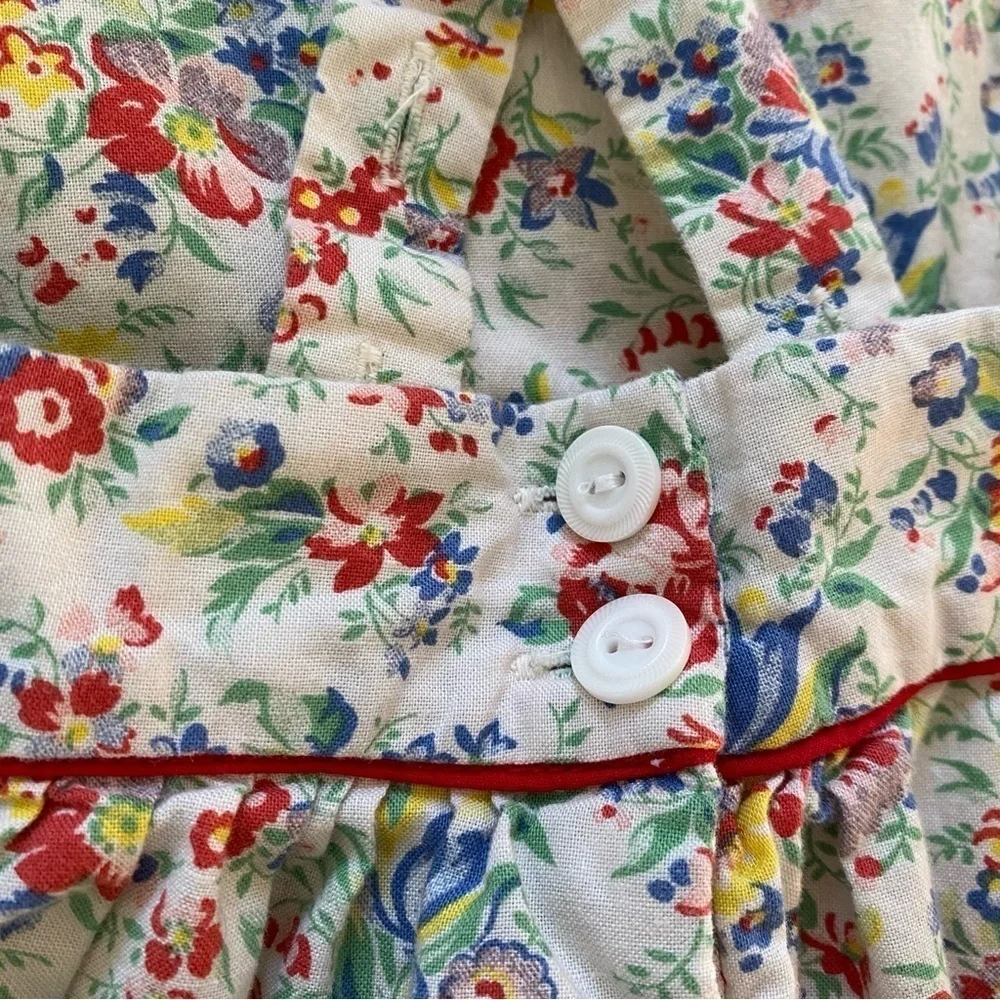 Ralph Lauren Cream Red Blue Yellow Green Floral Print Cotton Sundress 3 months